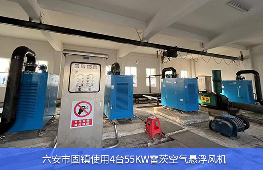 六安市固鎮使用4臺55KW雷茨空氣懸浮風(fēng)機